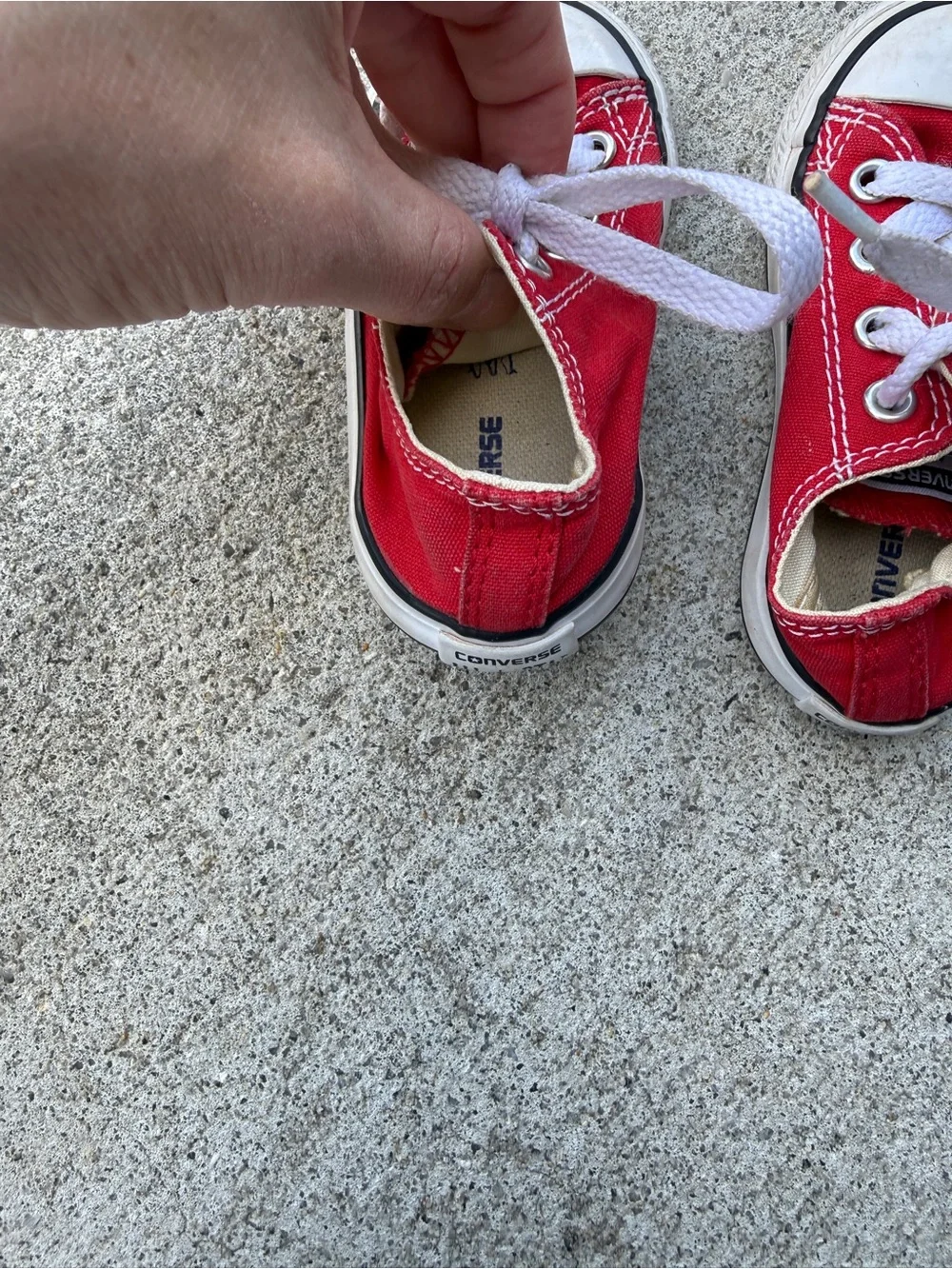 Converse Kids Red Low-Top Canvas Sneakers with White Laces